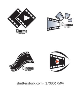 set of movie film cinema vector design illustration,
