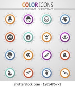 Set of movie genres black icons isolated on white. Vector illustration