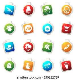 Set of movie genres color icon for web sites and user interfaces
