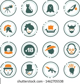 Set of movie genres color vector icons for user interface design