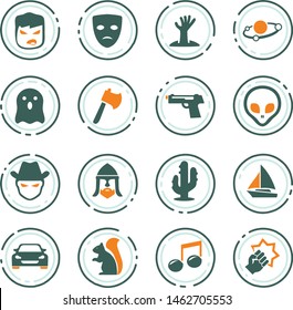 Set of movie genres color vector icons for user interface design