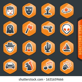 Set of movie genres color vector icons for user interface design