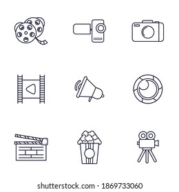 Set of Movie icon logo vector template, Creative Movie logo concept, Icon symbol, Illustration