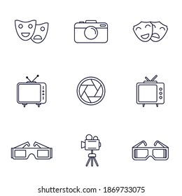 Conjunto de plantillas vectoriales de iconos de película, concepto de logotipo de película creativa, símbolo de icono, Ilustración