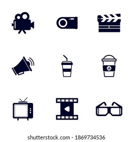 Set of Movie icon logo vector template, Creative Movie logo concept, Icon symbol, Illustration