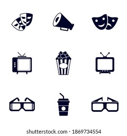 Set of Movie icon logo vector template, Creative Movie logo concept, Icon symbol, Illustration