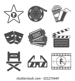 Set of Movie Icons Vector Illustration