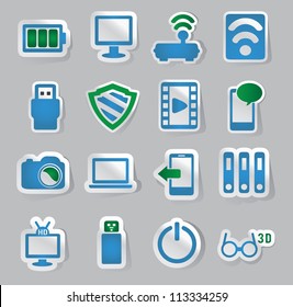 Set of movie stickers - vector illustration