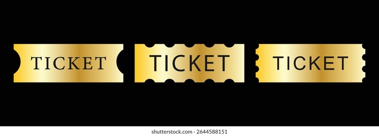 Um conjunto de ícones de tíquete de filme. Modelo de design de tíquete retrô. Bilhetes para cinema, filme, circo, carnaval, filme, festival