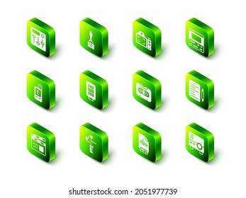 Set Movie trophy, Photo camera, Video recorder on laptop, Scenario, Media projector, Retro audio cassette tape, MP3 file document and Gimbal stabilizer for icon. Vector