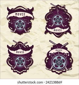 Set of movie vector logotypes.