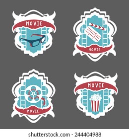 Set of movie vector logotypes.