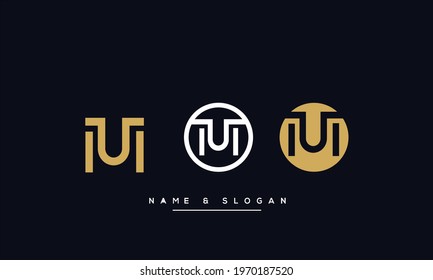 Set Of MU ,UM  Abstract Letters Logo Monogram