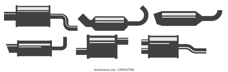 set of muffler icons vector illustration