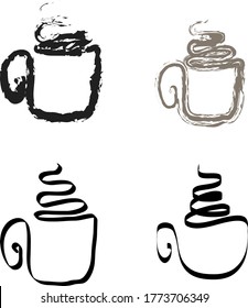 Conjunto de iconos de la taza en una línea.