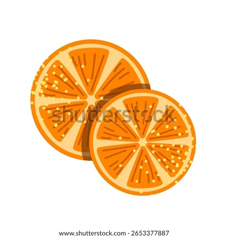 Set of mulled wine mugs with orange slices, anise and cinnamon sticks. Autumn hot drink. Vector illustration on white background