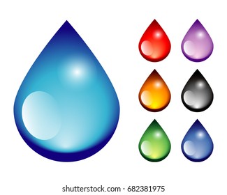 Set Multi Color Rain Drops Vector Stock Vector (Royalty Free) 682381975 ...