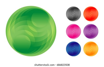 Set of multi color round backgrounds. Vector illustration.