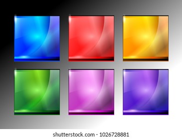 Set of multi color square backgrounds with space for your text. Vector illustration.