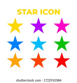 set multi color STAR icon with multi color, vector icon logo 