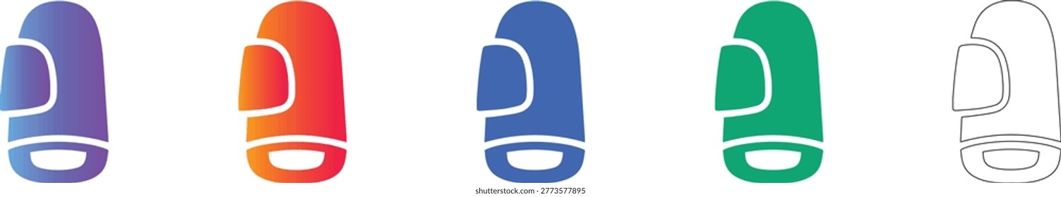Set of Multi colored Mitten Icons vol 2873