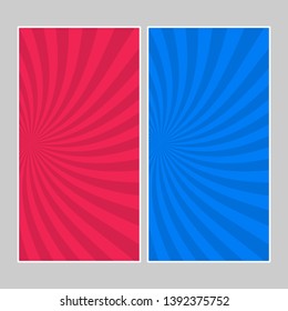 Set of multi colored pop art banners. Halftone comic template with place for your text for design. Vector illustration