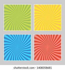 Set of multi colored pop art banners. Halftone comic template with place for your text for design. Vector illustration