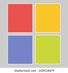 Set of multi colored pop art banners. Halftone comic template with place for your text for design. Vector illustration