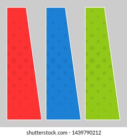 Set of multi colored pop art banners. Halftone comic template with place for your text for design. Vector illustration