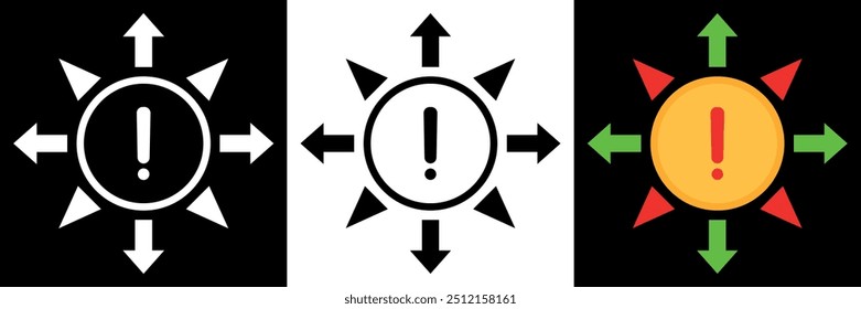 Set of Multi colors silhouette road sign. Flat icon navigation or direction way. Rounded arrow. Driving arrow Isolated vector illustration.