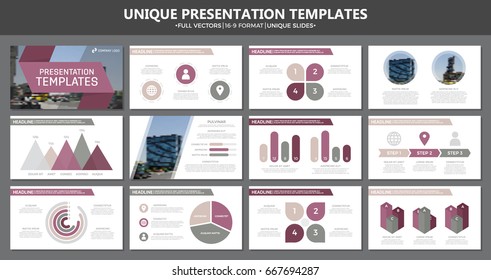 Set of multi colour elements for multipurpose presentation template slides with graphs and charts. Leaflet, corporate report, marketing, advertising,  book cover design.