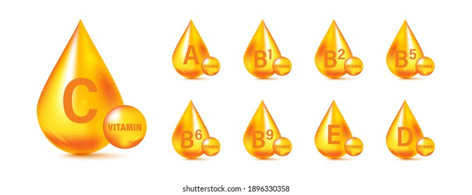 Set of Multi Vitamin complex icons. Multivitamin supplement. Vitamin A, B group B1, B2, B3, B5, B6, B9, B12, C, D, D3, E, K, H, K1, PP. Essential vitamin complex. Healthy life concept - Shutterstock ID 1896330358