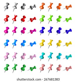 Set of multi-angle colorfull pins.