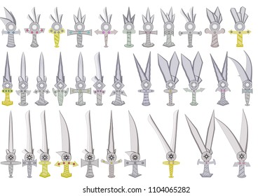 Set of multi-bladed swords