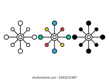 Set of Multichannel digital design icon, omnichannel flat web symbol, internet vector illustration .