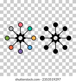Set of Multichannel digital design icon, omnichannel flat web symbol, internet vector illustration .