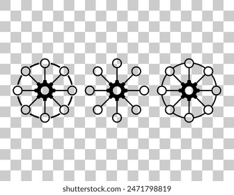 Conjunto de iconos de diseño digital multicanal, símbolo de Web plano omnicanal, Ilustración vectorial de Internet .