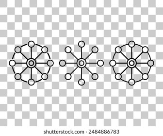 Set of Multichannel digital design icon, omnichannel flat web symbol, internet vector illustration .
