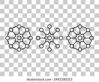 Set of Multichannel digital design icon, omnichannel flat web symbol, internet vector illustration .