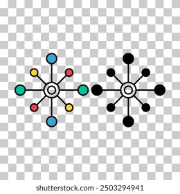 Set of Multichannel digital design icon, omnichannel flat web symbol, internet vector illustration .
