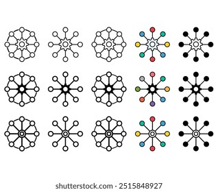 Set of Multichannel digital design icon, omnichannel flat web symbol, internet vector illustration .
