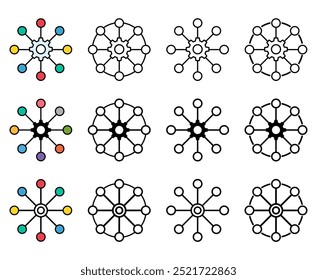 Set of Multichannel digital design icon, omnichannel flat web symbol, internet vector illustration .