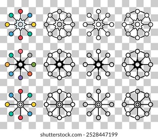 Conjunto de icono de diseño digital multicanal, símbolo de Web plano omnicanal, Ilustración vectorial de Internet .