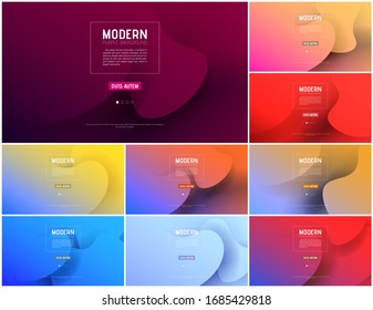 Set of multicolor abstract backgrounds design for landing page site, posters, banners or business cards.
