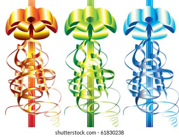 set of multicolor bows for your gift