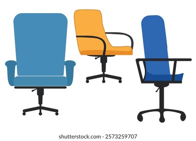 set of multicolor chair illustration 