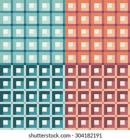 set of multicolor checkered pattern