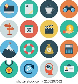 Set  Multi-Color cycle for seo and marketing vector icons. They can be perfectly applied in graphic design and web or mobile devices.