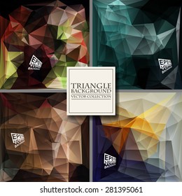 Set the Multicolor Design Templates. Geometric Triangular Abstract Modern Vector Background. 