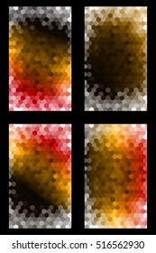set of multicolor geometric background of colored hexagon. Origami. Vector illustration. Polygonal patterns for your presentations, business